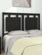 vidaXL Горна табла за легло черна 1255x4x100 см бор масив