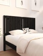 vidaXL Горна табла за легло черна 1255x4x100 см бор масив