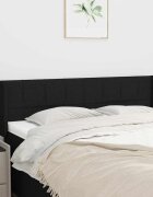 vidaXL Горна табла за легло черна 147x16x78/88 см плат