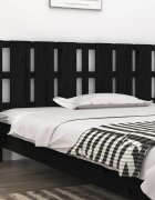 vidaXL Горна табла за легло черна 1655x4x100 см бор масив