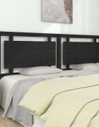 vidaXL Горна табла за легло черна 2055x4x100 см бор масив