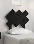 vidaXL Горна табла за легло черна 725x3x81 см бор масив