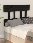vidaXL Горна табла за легло черна 785x3x81 см бор масив