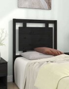 vidaXL Горна табла за легло черна 805x4x100 см бор масив