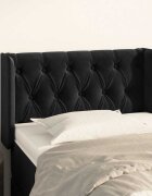 vidaXL Горна табла за легло черна 83x16x78/88 см кадифе