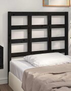 vidaXL Горна табла за легло черна 955x4x100 см бор масив