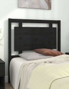 vidaXL Горна табла за легло черна 955x4x100 см бор масив