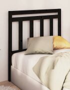 vidaXL Горна табла за легло черна 96x4x100 см бор масив