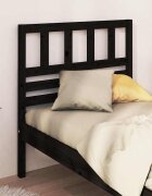 vidaXL Горна табла за легло черна 96x4x100 см бор масив