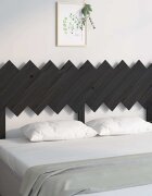 vidaXL Горна табла за легло черна178x3x805 см бор масив
