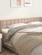 vidaXL Горна табла за легло капучино163x16x78/88 см изкуствена кожа