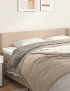vidaXL Горна табла за легло капучино203x16x78/88 см изкуствена кожа