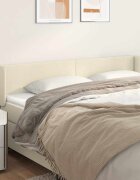 vidaXL Горна табла за легло кремава 203x16x78/88 см изкуствена кожа