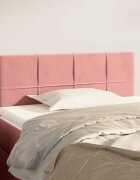 vidaXL Горна табла за легло розова 100x5x78/88 см кадифе