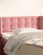 vidaXL Горна табла за легло розова 103x16x78/88 см кадифе