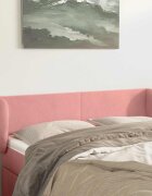 vidaXL Горна табла за легло розова 147x23x78/88 см кадифе