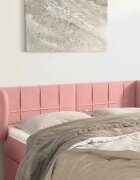 vidaXL Горна табла за легло розова 147x23x78/88 см кадифе