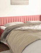 vidaXL Горна табла за легло розова 163x16x78/88 см кадифе