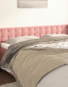 vidaXL Горна табла за легло розова 163x23x78/88 см кадифе