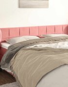 vidaXL Горна табла за легло розова 183x23x78/88 см кадифе