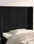 vidaXL Горна табла за легло с уши черна 103x16x118/128 см кадифе