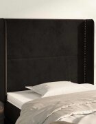vidaXL Горна табла за легло с уши черна 103x16x118/128 см кадифе