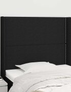 vidaXL Горна табла за легло с уши черна 103x16x118/128 см плат