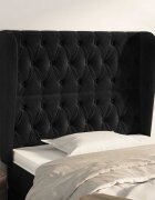 vidaXL Горна табла за легло с уши черна 103x23x118/128 см кадифе