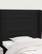 vidaXL Горна табла за легло с уши черна 103x23x118/128 см плат
