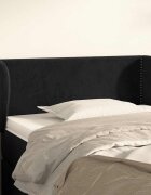 vidaXL Горна табла за легло с уши черна 103x23x78/88 см кадифе