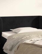 vidaXL Горна табла за легло с уши черна 103x23x78/88 см кадифе
