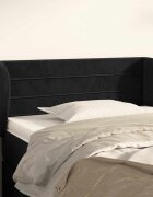 vidaXL Горна табла за легло с уши черна 103x23x78/88 см кадифе