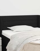 vidaXL Горна табла за легло с уши черна 103x23x78/88 см плат