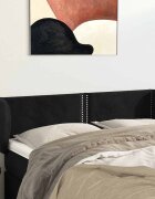 vidaXL Горна табла за легло с уши черна 147x23x78/88 см кадифе
