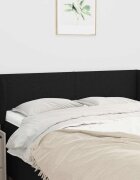 vidaXL Горна табла за легло с уши черна 147x23x78/88 см плат