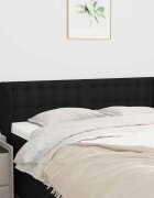 vidaXL Горна табла за легло с уши черна 147x23x78/88 см плат