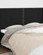 vidaXL Горна табла за легло с уши черна 163x16x118/128 см плат
