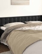 vidaXL Горна табла за легло с уши черна 183x23x78/88 см кадифе