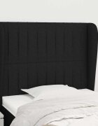 vidaXL Горна табла за легло с уши черна 83x23x118/128 см плат