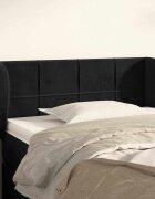 vidaXL Горна табла за легло с уши черна 93x23x78/88 см кадифе