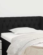vidaXL Горна табла за легло с уши черна 93x23x78/88 см плат
