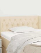 vidaXL Горна табла за легло с уши кремава 103x23x78/88 см плат