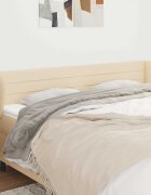 vidaXL Горна табла за легло с уши кремава 183x23x78/88 см плат