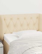 vidaXL Горна табла за легло с уши кремава 83x23x78/88 см плат