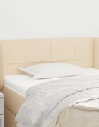 vidaXL Горна табла за легло с уши кремава 93x23x78/88 см плат