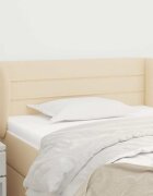 vidaXL Горна табла за легло с уши кремава 93x23x78/88 см плат