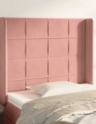 vidaXL Горна табла за легло с уши розова 83x16x118/128 см кадифе