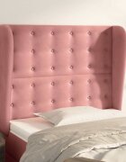 vidaXL Горна табла за легло с уши розова 93x23x118/128 см кадифе