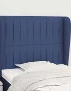 vidaXL Горна табла за легло с уши синя 103x23x118/128 см плат