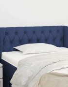 vidaXL Горна табла за легло с уши синя 103x23x78/88 см плат